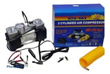 Compresor de Aire Doble Cilindro 12V para Carro y Moto